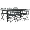 vidaXL Gartenm&ouml;bel Set 7 Stk. Anthrazit Eisen und Stahl