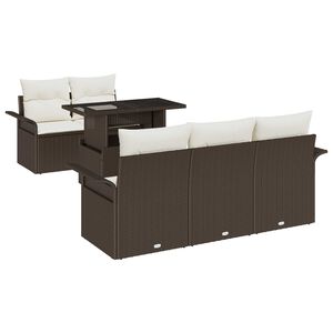 vidaXL Gartensofa-set mit Kissen 6 pcs Braun Poly-Rattan