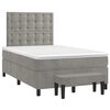 vidaXL Boxspringbett mit Matratze Hellgrau 120x190 cm Samt