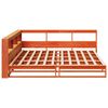 vidaXL Massivholzbett mit Regal ohne Matratze Wachsbraun 200x200 cm