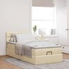 vidaXL Ottoman-Bett mit Matratze Creme 80x200 cm Stoff