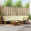 vidaXL Outdoor-Sofagarnitur mit Kissen 5 pcs Natur und Creme