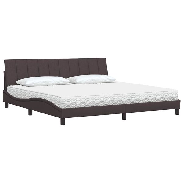 vidaXL Bett mit Matratze "Hanko" Dunkelbraun 200x200 cm Stoff
