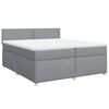 vidaXL Boxspringbett mit Matratze Hellgrau 200x200 cm Stoff