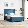 vidaXL Boxspringbett mit Kopfteil Blau 140 x 200 cm Samt