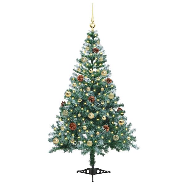 vidaXL Künstlicher Weihnachtsbaum Grün 150 cm PVC und Stahl
