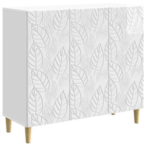 vidaXL Sideboard Hochglanz Wei&szlig; 89 x 34,5 x 80 cm Holzwerkstoff