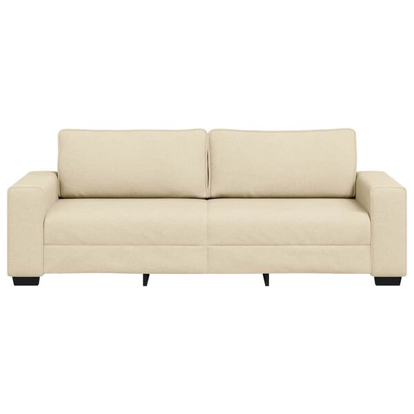 vidaXL 3-Sitzer-Sofa Creme 220x77x82 cm Stoff