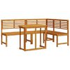 vidaXL Gartenb&auml;nke Set 3 pcs Braun Massivholz Akazie
