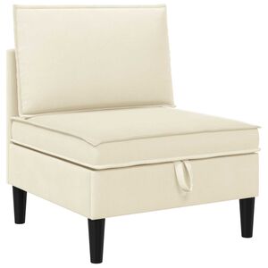 vidaXL Mittelsofa mit Stauraum Creme Samt