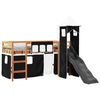 vidaXL Kinderhochbett mit Turm Wei&szlig; & Schwarz 80x200 cm Kiefernholz