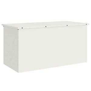 vidaXL Gartenlagerkissenbox Stahl 100 x 50,5 x 50 cm 220 Wei&szlig;