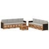 vidaXL Outdoor-Sofagarnitur 9 stk. Natur und Hellgrau
