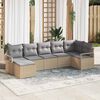 vidaXL Sofa Set mit Kissen 7 pcs Beige Poly Rattan