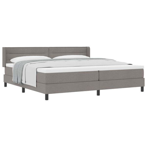 vidaXL Boxspringbett mit Matratze Taupe 200 x 200 cm Polyester