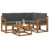 vidaXL Outdoor-Sofagarnitur mit Kissen 5 pcs Natur und Anthrazit