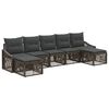 vidaXL Gartensofa-set 7 stk. Grau Poly-Rattan