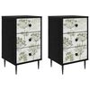 vidaXL Nachttisch GOTHA 2 stk. Schwarz Eichen-Optik 36 x 33 x 61 cm