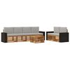 vidaXL Outdoor-Sofagarnitur mit Kissen 7 pcs Nat&uuml;rlich und Hellgrau
