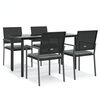 vidaXL 5-tlg. Garten-Essgruppe mit Kissen Poly Rattan und Stahl