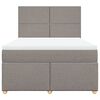 vidaXL Boxspringbett mit Matratze Taupe 140x190 cm Stoff