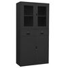 vidaXL B&uuml;roschrank Anthrazit 90x40x180 cm Stahl geh&auml;rtetes Glas