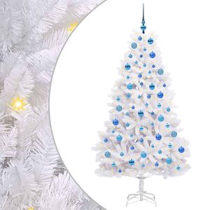 vidaXL K&uuml;nstlicher klappbarer Weihnachtsbaum Wei&szlig; 180 cm PVC und Stahl