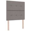 vidaXL Boxspringbett mit LED-Lichtleisten Taupe 100 x 200 cm Stoff