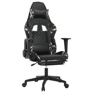 vidaXL Gaming-Stuhl mit Fu&szlig;st&uuml;tze Schwarz und Tarnfarben Kunstleder
