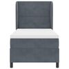 vidaXL Boxspringbett mit Matratze Dunkelgrau 200 x 90 cm Samt