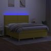 vidaXL Boxspringbett mit Matratze & LED Gr&uuml;n 180x200 cm Stoff