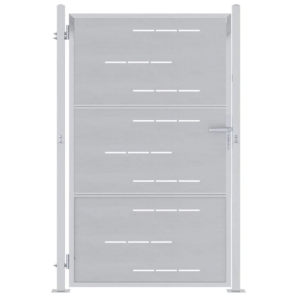 vidaXL Gartentor mit Schloss Silber 100 x 125 cm Edelstahl