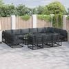 vidaXL Garten-Sofa-Set mit Kissen 13 pcs Schwarz Aluminium