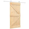 vidaXL Schiebet&uuml;r Nat&uuml;rlich und Wei&szlig; 95 x 210 cm Massivkiefer