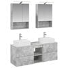 vidaXL Badezimmerm&ouml;bel-Set 5 pcs Betongrau Ingenieurholz und Glas