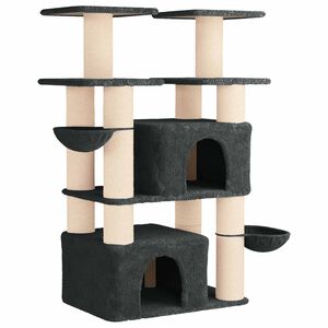 vidaXL Katzennbaum mit Sisal-Kratzs&auml;ulen Dunkelgrau 147 cm 2 stk.
