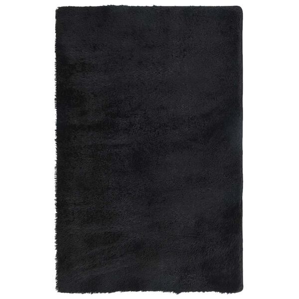 vidaXL Teppich Shaggy Hochflor NAVARRA Schwarz 130x200 cm Polyester