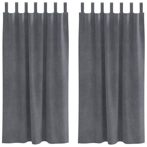vidaXL Verdunkelungsvorh&auml;nge 2 pcs Hellgrau 140 x 175 cm Samt