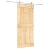 vidaXL Schiebet&uuml;r Nat&uuml;rlich und Wei&szlig; 90 x 210 cm Massivkiefer