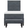 vidaXL Boxspringbett mit Matratze Dunkelgrau 90 x 200 cm Samt