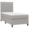 vidaXL Boxspringbett mit Matratze Hellgrau 100x200 cm Stoff