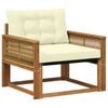 vidaXL Outdoor Mittelsofa Massives Akazienholz und Textilene Natur