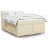 vidaXL Boxspringbett mit Matratze Creme 140x200 cm Stoff