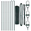vidaXL Zaun mit Pfosten Gr&uuml;n 1 x 10 m Stahl und PVC