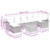 vidaXL 8-tlg. Garten-Sofagarnitur mit Kissen Grau Poly Rattan