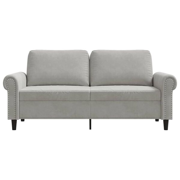 vidaXL 2-Sitzer-Sofa Hellgrau 140 cm Samt