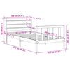 vidaXL Massivholzbett ohne Matratze Wei&szlig; 90x200 cm Kiefernholz
