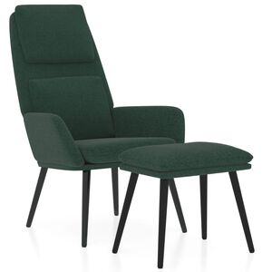 vidaXL Relaxsessel mit Hocker Dunkelgr&uuml;n Stoff