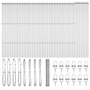 vidaXL Zaunpfosten Silber 100 x 1,2 m (25 mm Netz) Stahl