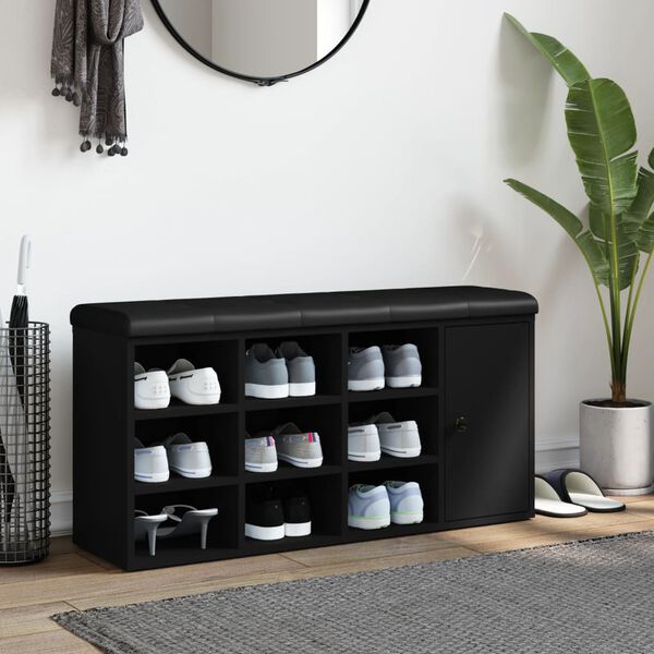 vidaXL Schuhbank Schwarz 102x32x50 cm Holzwerkstoff